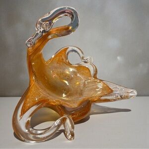 STUNNING HAND BLOWN MURANO GLASS SWAN (EUC)